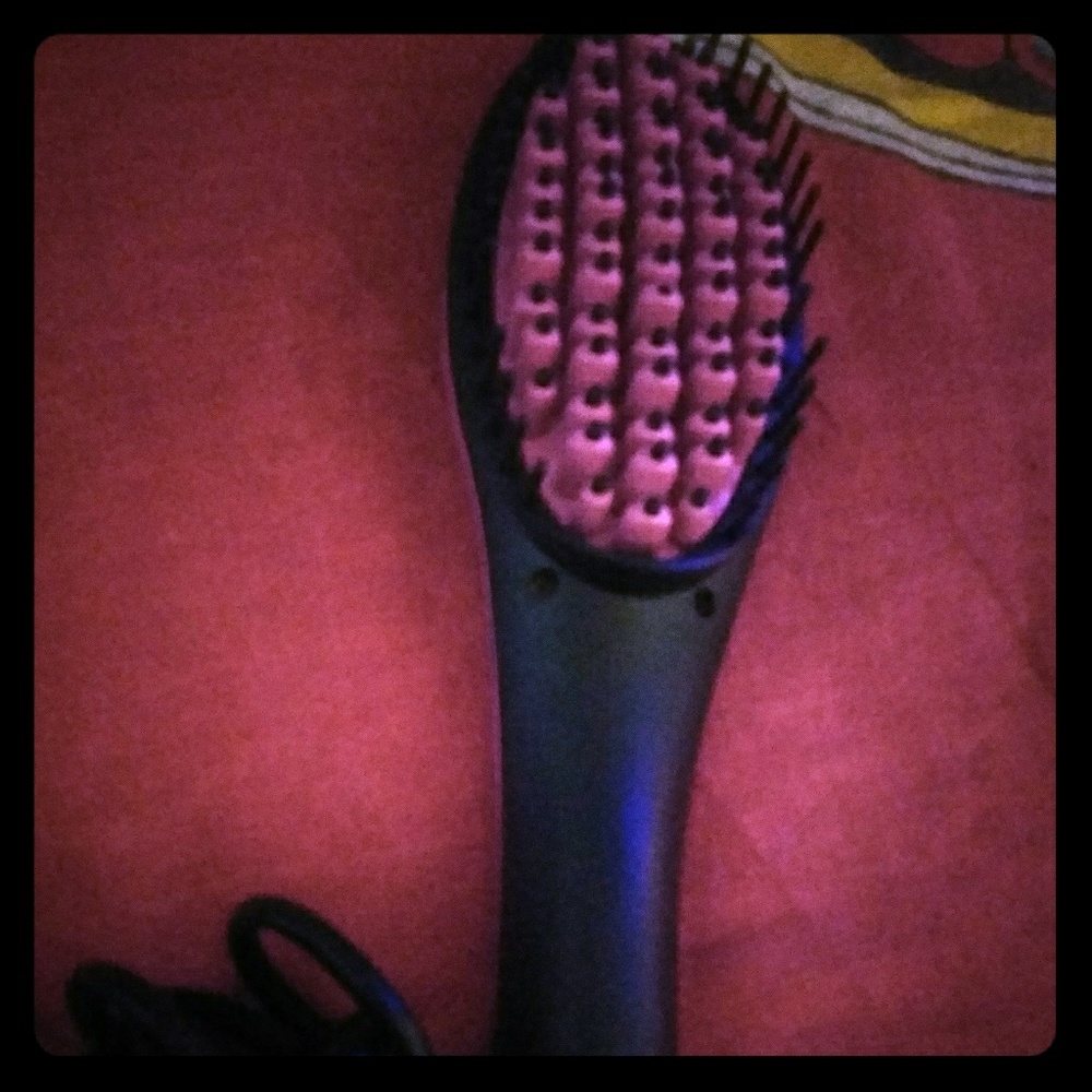 Hair brush straightener